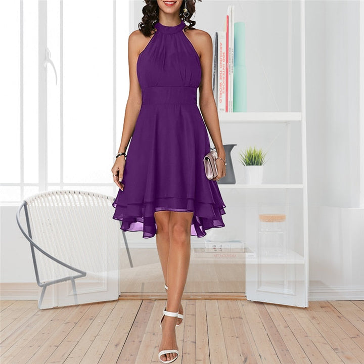 Women's Modern Halter Dress for Every Occasion in Purple