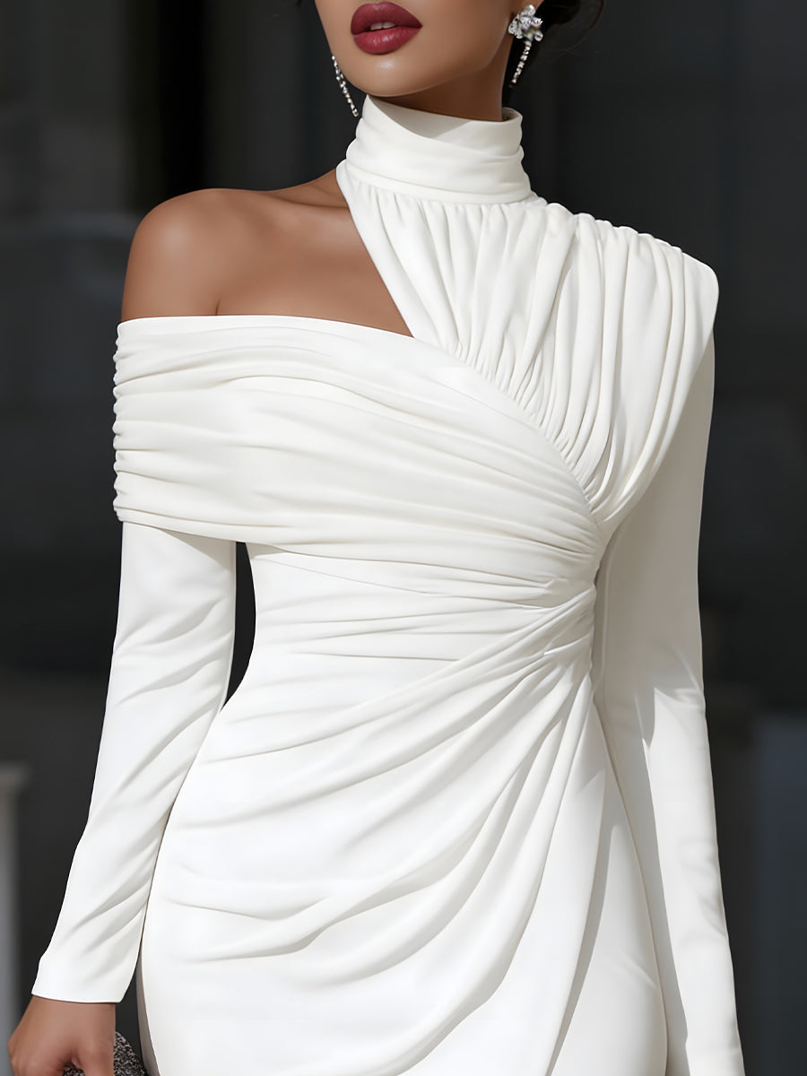 Women's One Shoulder Maxi Wedding Guest Dress (2)