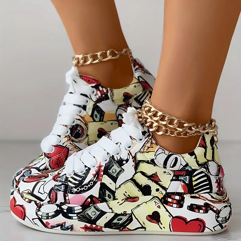 Women's Orthopedic Low-Cut Sneakers in Red