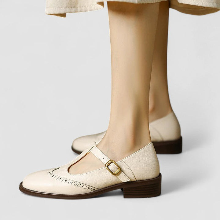 Women's Orthopedic Mary Jane Flats in Beige