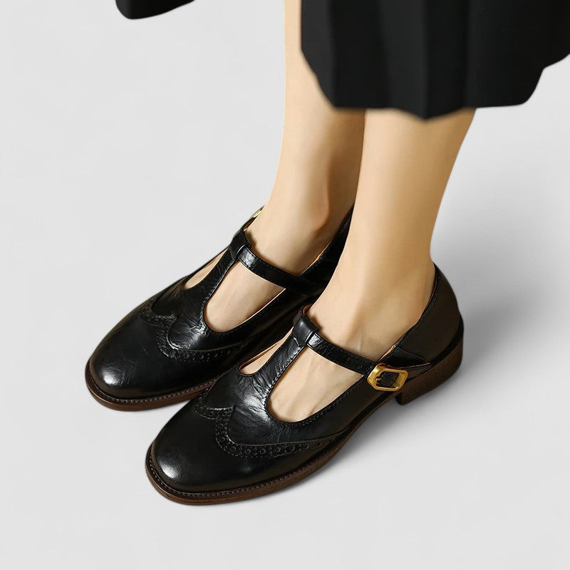 Women's Orthopedic Mary Jane Flats in Black