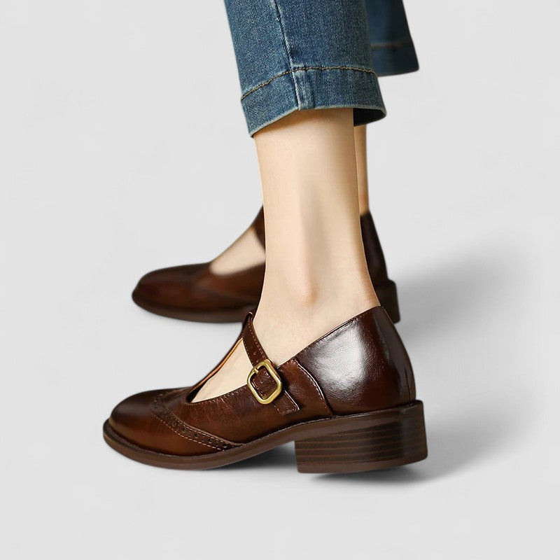 Women's Orthopedic Mary Jane Flats in Brown