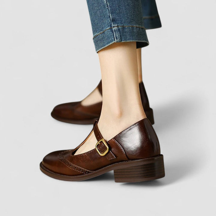 Women's Orthopedic Mary Jane Flats in Brown
