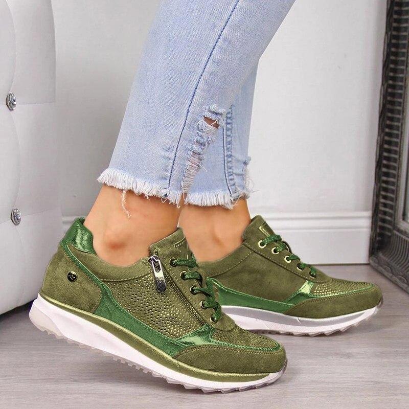 Women's Orthopedic Sneaker for Daily Comfort in Green