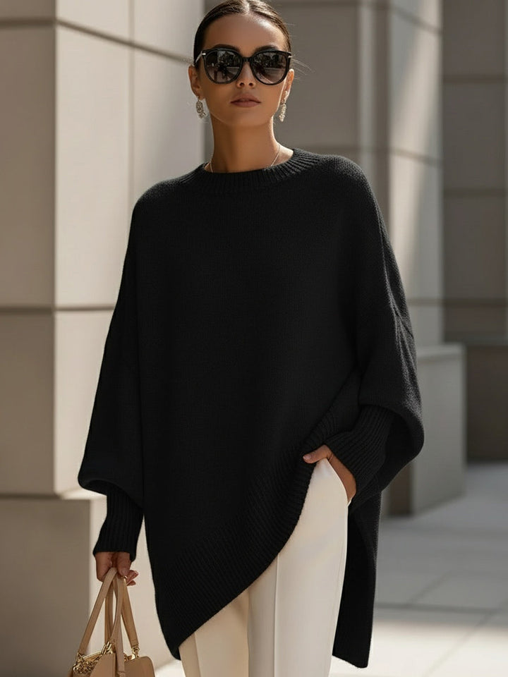 Women's Oversized Pullover for Layering in Black