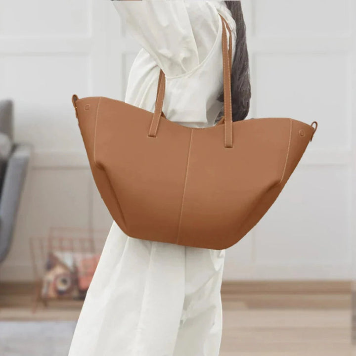 Women's Oversized Vintage Faux Leather Tote Bag (2)