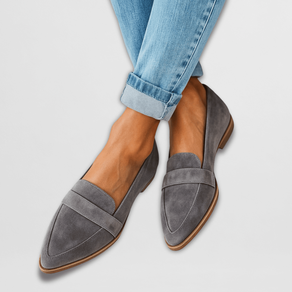 Women's Pointed-Toe Loafer for Everyday Elegance in Grey