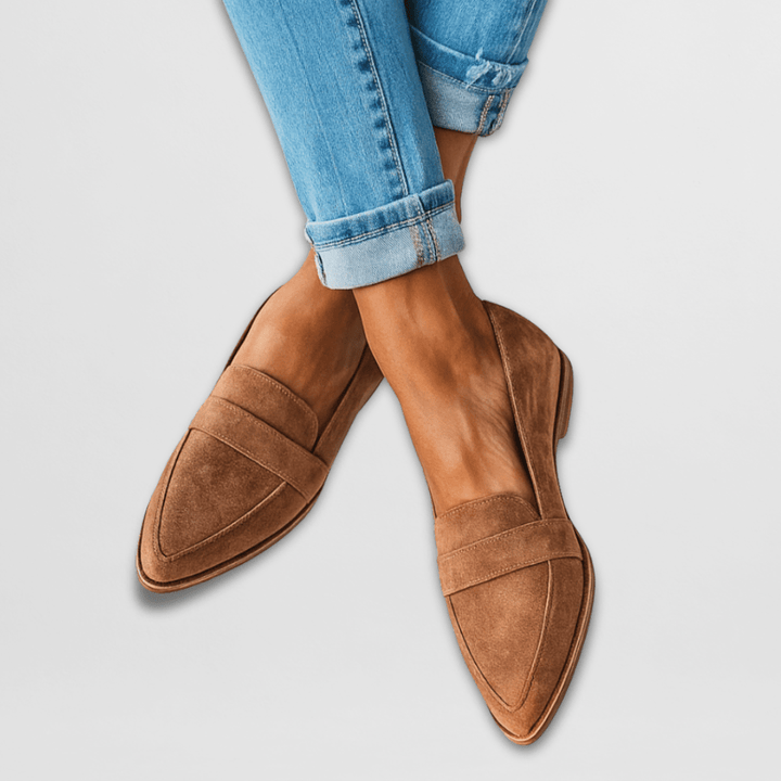 Women's Pointed-Toe Loafer for Everyday Elegance in Khaki