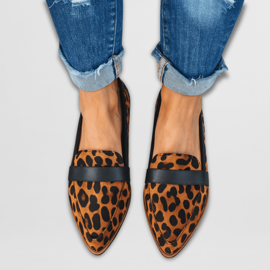 Women's Pointed-Toe Loafer for Everyday Elegance in Leopard