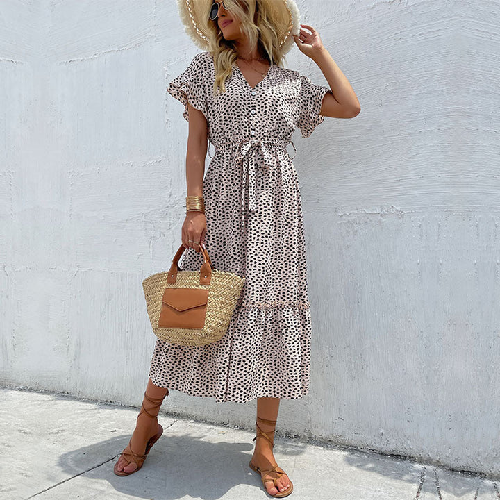 Women's Polka Dot Maxi Dress for Summer