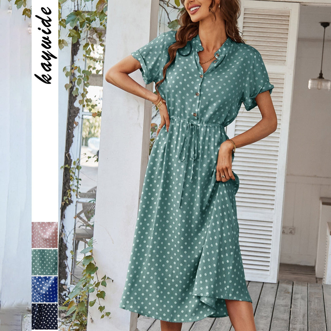 Women's Polka Dot Midi Dress for Summer