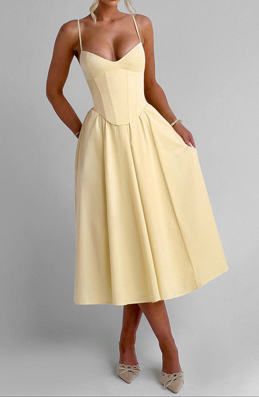 Women's Race Day A-Line Corset Midi Dress (2)