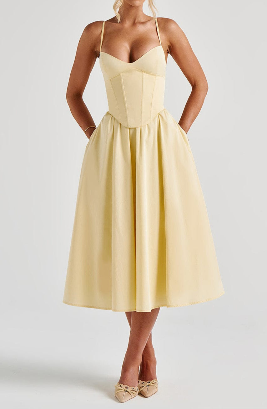 Women's Race Day A-Line Corset Midi Dress (5)