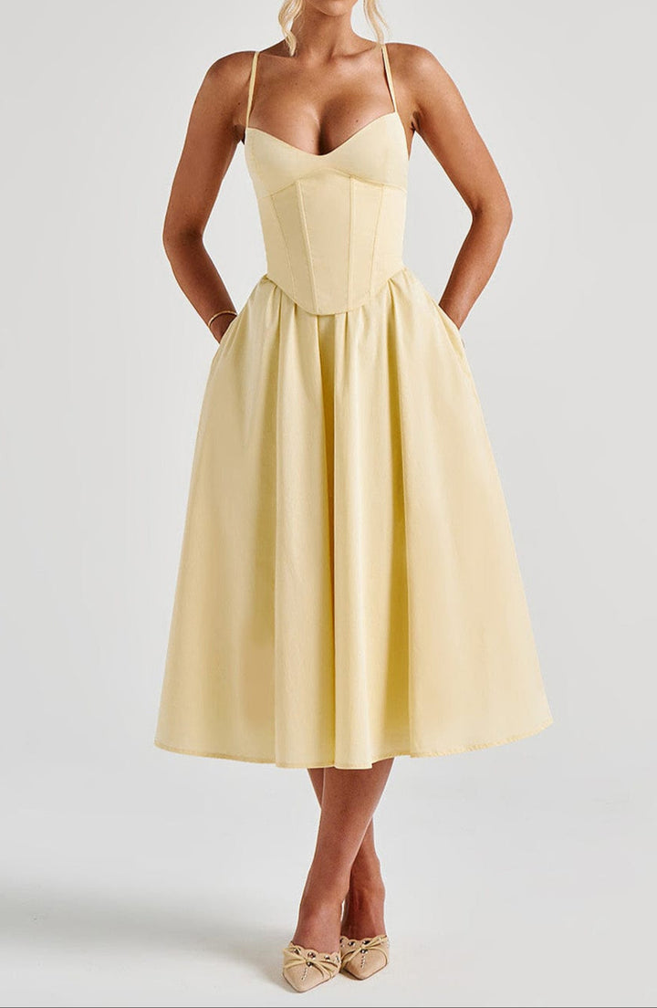 Women's Race Day A-Line Corset Midi Dress (5)
