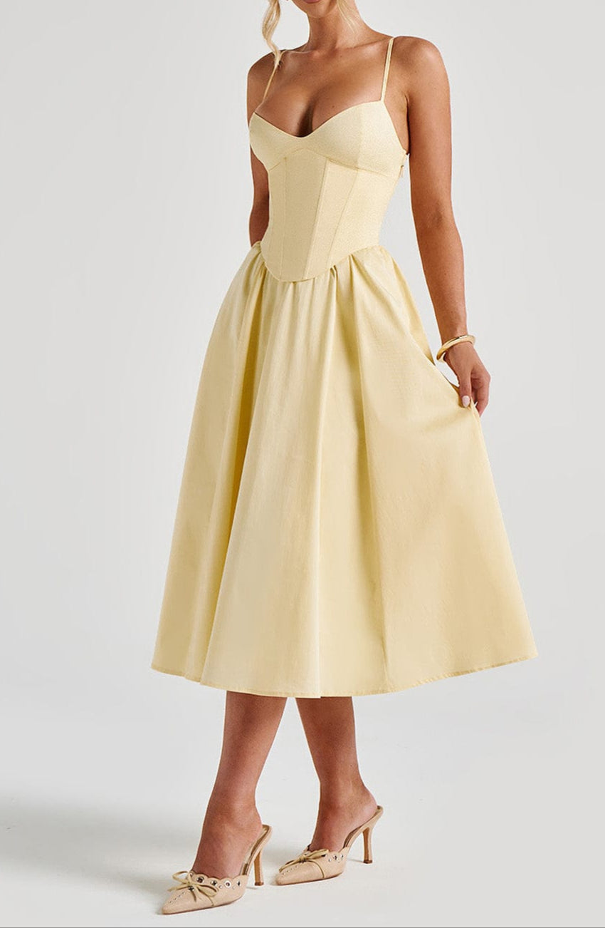 Women's Race Day A-Line Corset Midi Dress (7)