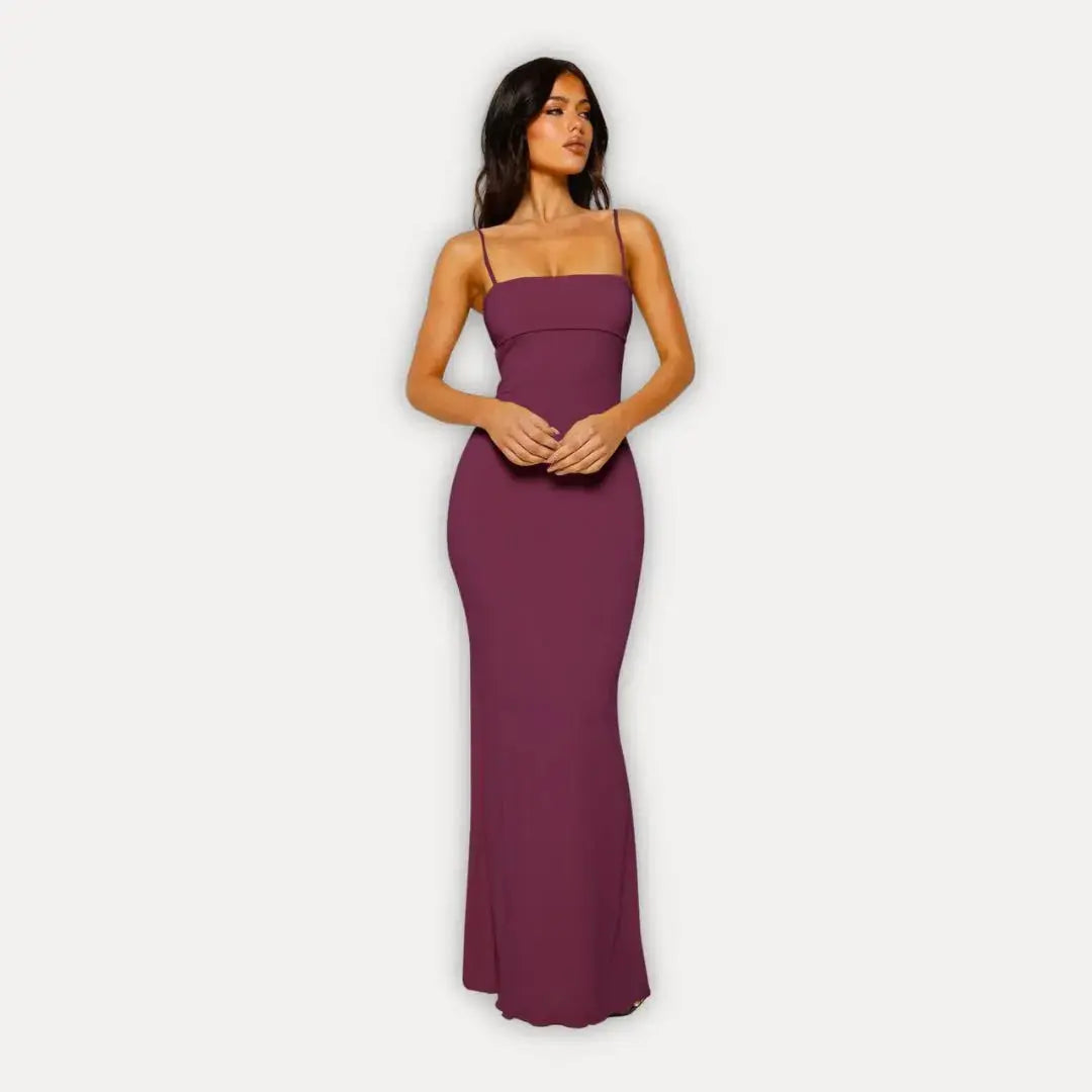 Women's Race Day Maxi Dress with Open Back in Purple