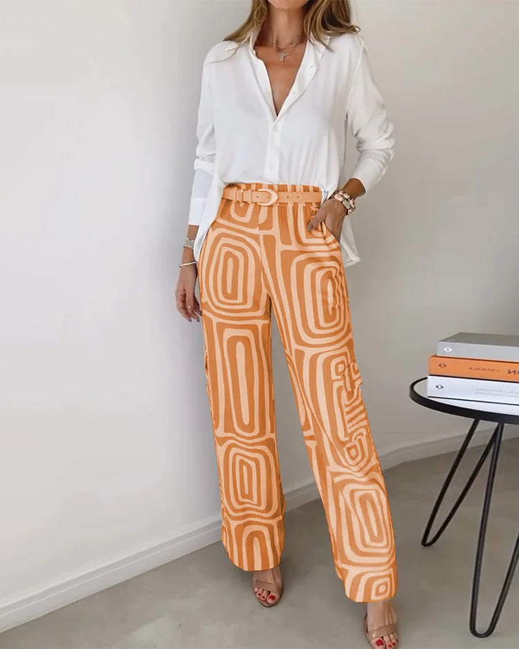 Women's Refined Casual Comfort Set in Orange