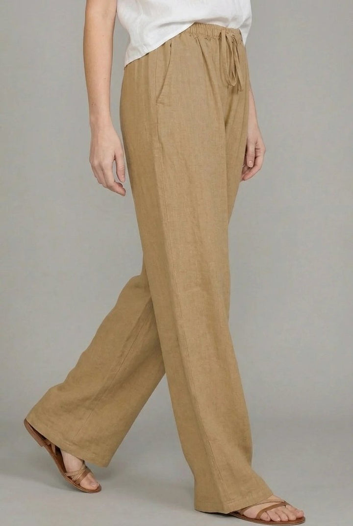 Women's Relaxed Linen Pants Adjustable Drawstring (2)