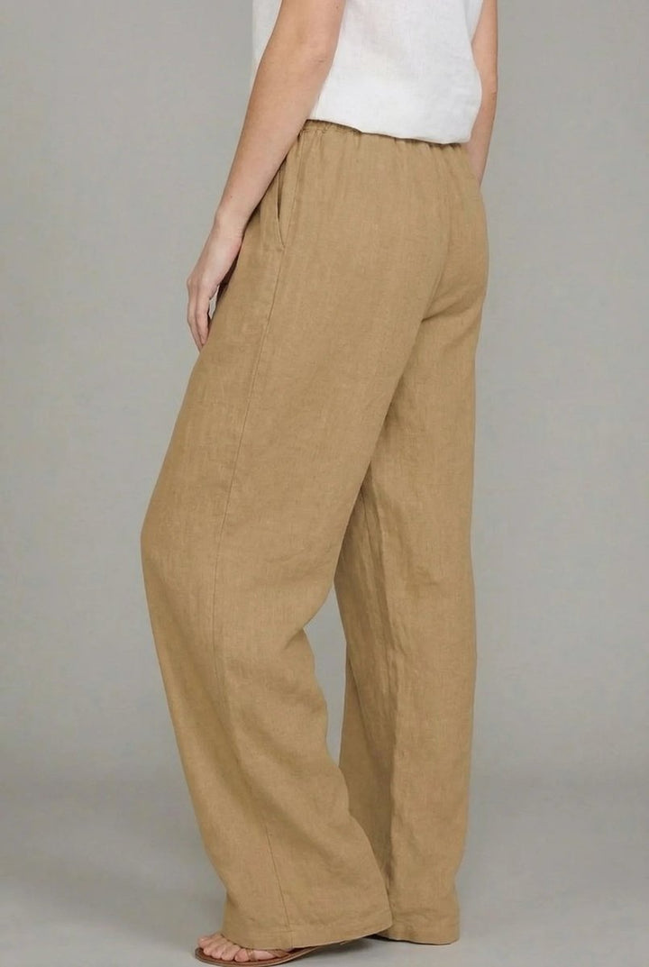 Women's Relaxed Linen Pants Adjustable Drawstring (3)