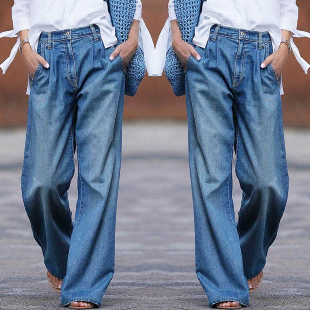 Women's Retro High-Waisted Wide-Leg Jeans (3)