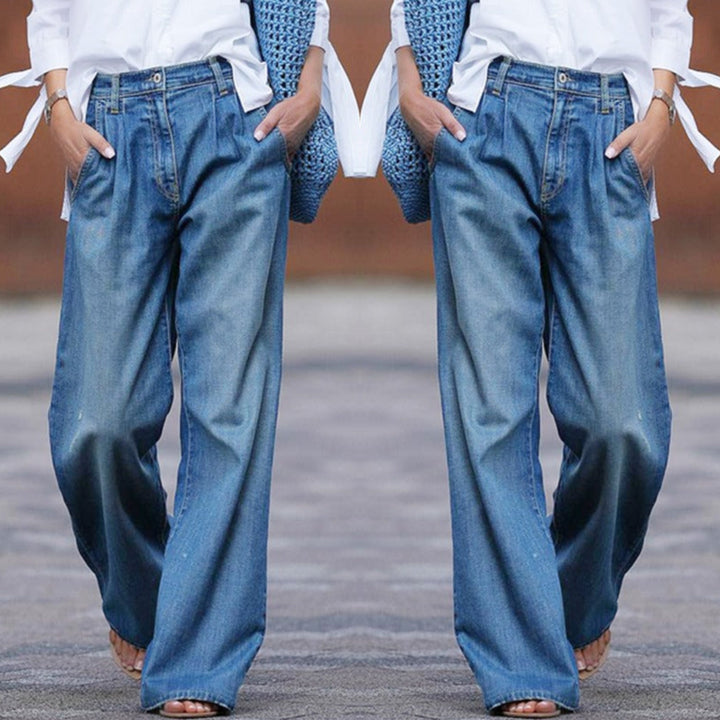Women's Retro High-Waisted Wide-Leg Jeans (3)