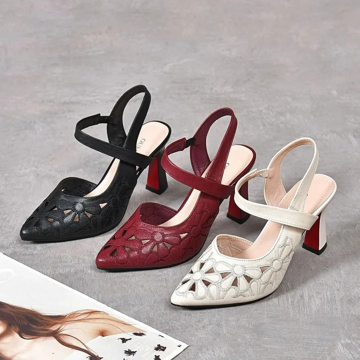 Women's Retro Italian Leather Orthopedic Heels (2)