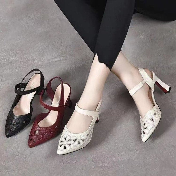 Women's Retro Italian Leather Orthopedic Heels (3)
