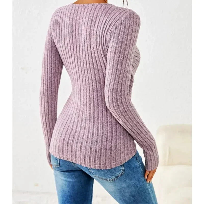 Women's Ribbed Long Sleeve Top | Wrap (2)