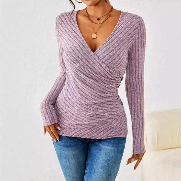 Women's Ribbed Long Sleeve Top | Wrap (3)