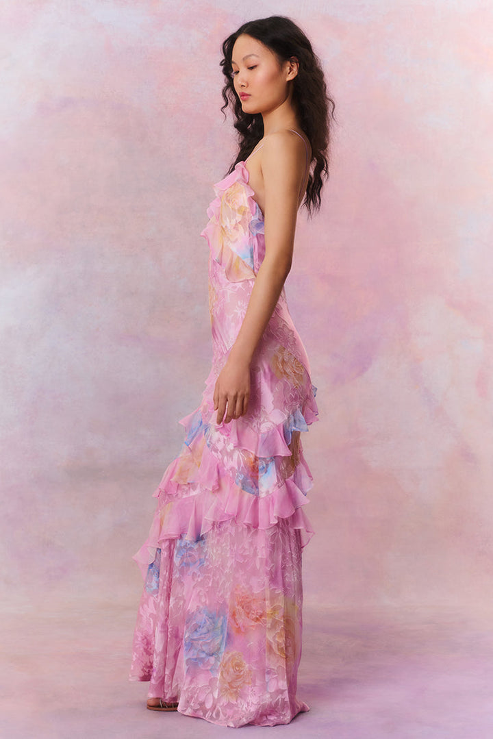 Women's Romantic Tiered Maxi Dress for Wedding Guests (12)