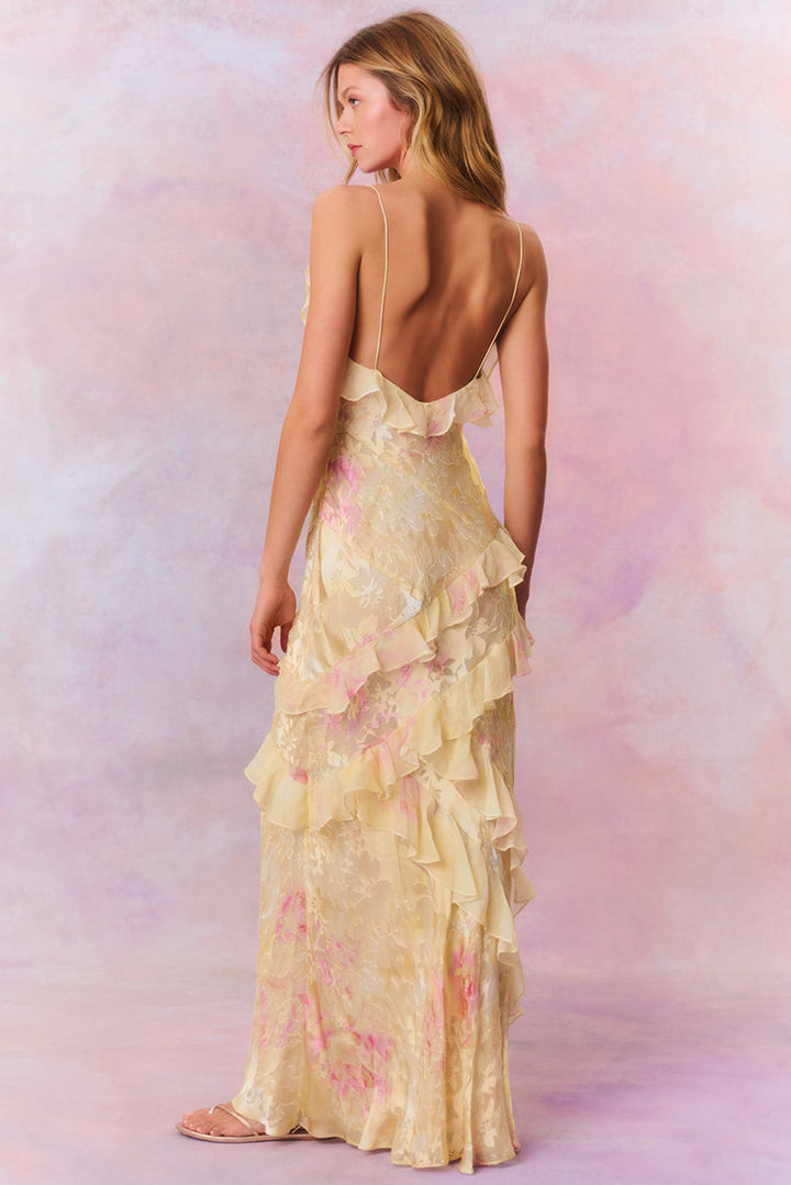 Women's Romantic Tiered Maxi Dress for Wedding Guests (5)