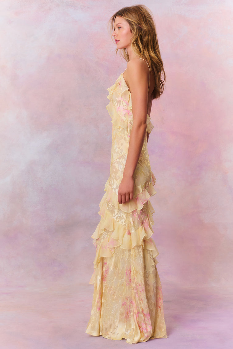 Women's Romantic Tiered Maxi Dress for Wedding Guests (6)