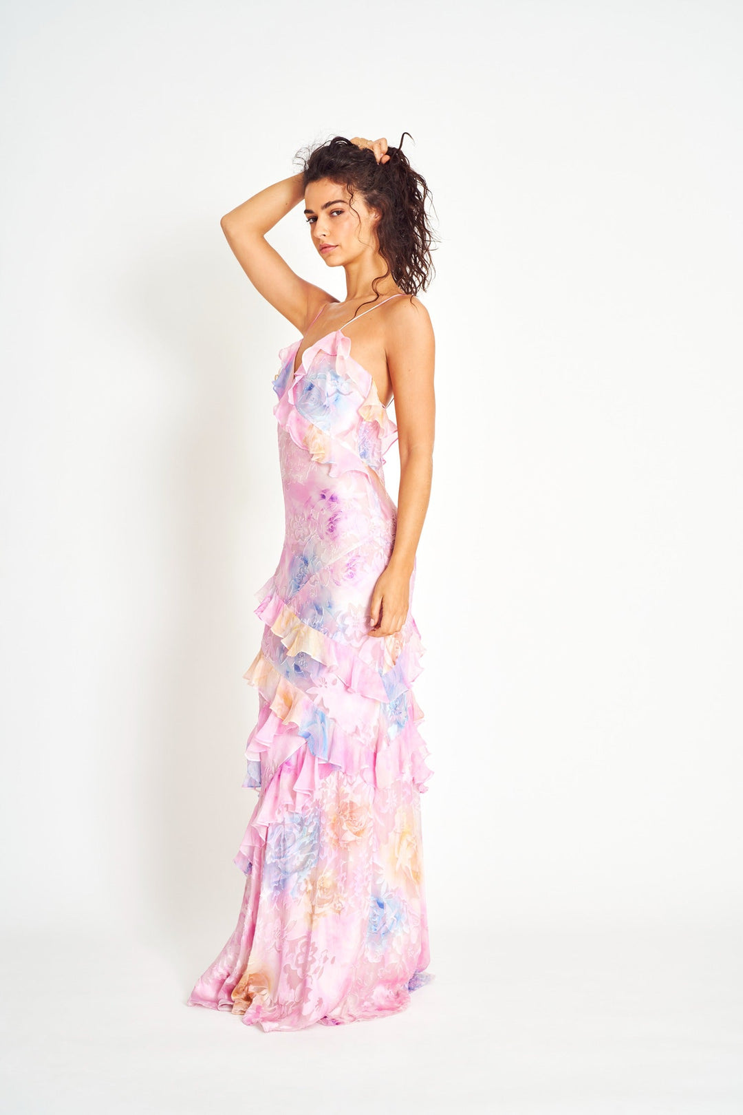 Women's Romantic Tiered Maxi Dress for Wedding Guests (8)