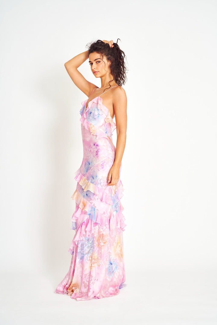 Women's Romantic Tiered Maxi Dress for Wedding Guests (8)
