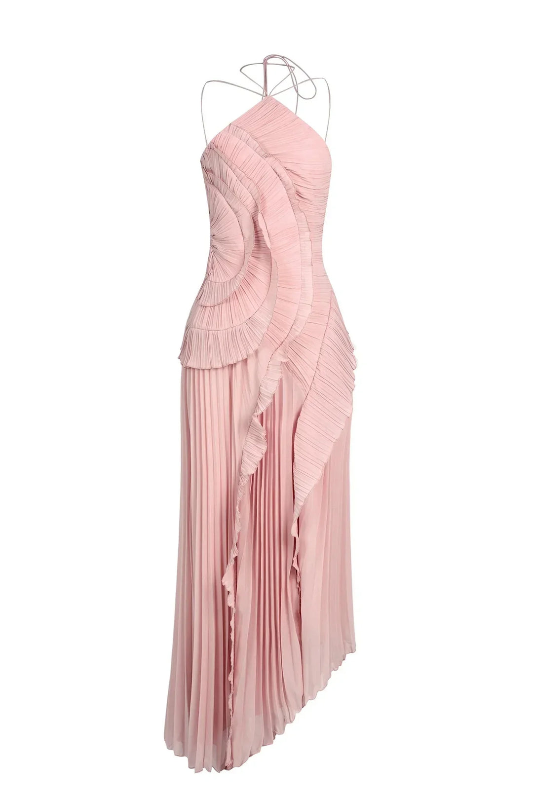 Women's Ruffle Maxi Dress for Summer Wedding Guest in Pink 6