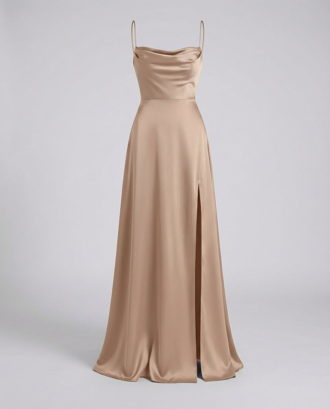 Women's Silk Wedding Guest Dress in Brown
