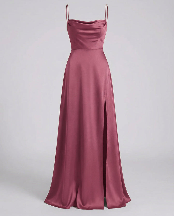 Women's Silk Wedding Guest Dress in Pink