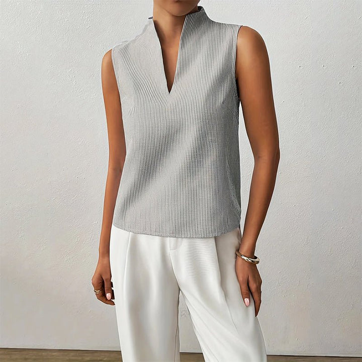 Women's Sleeveless Striped Blouse for Work (2)