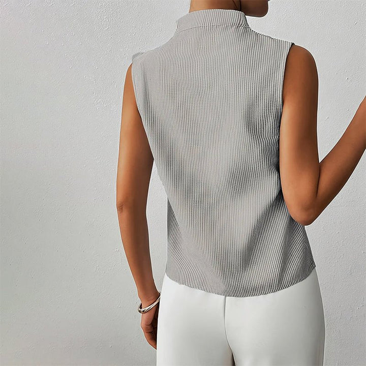 Women's Sleeveless Striped Blouse for Work (4)
