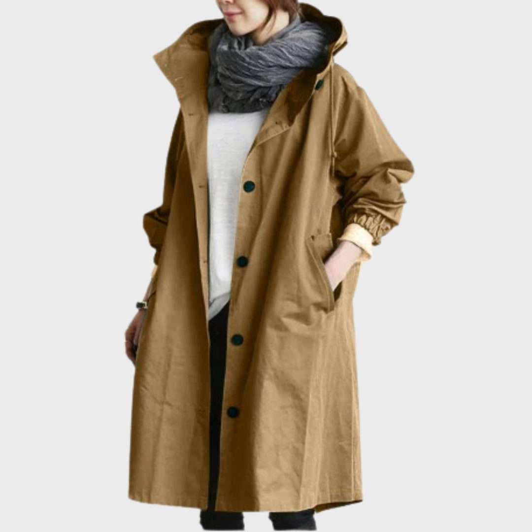 Women's Slim Lightweight Waterproof Trenchcoat in Brown