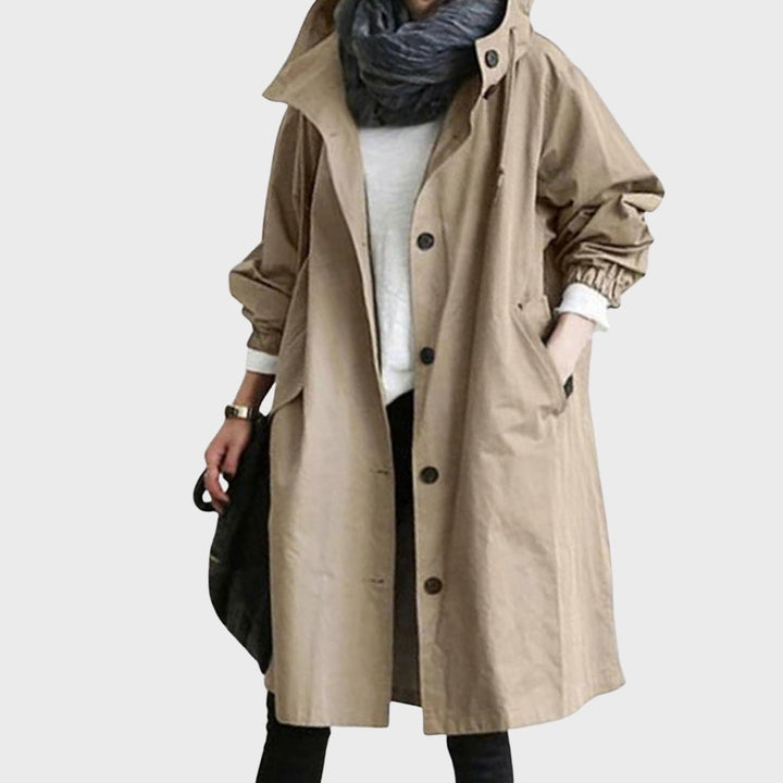 Women's Slim Lightweight Waterproof Trenchcoat in Khaki