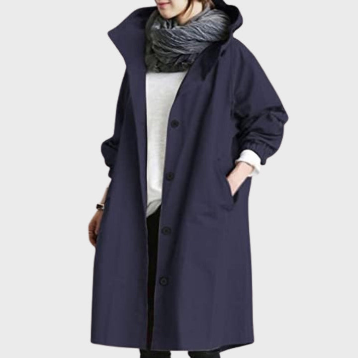 Women's Slim Lightweight Waterproof Trenchcoat in Navy