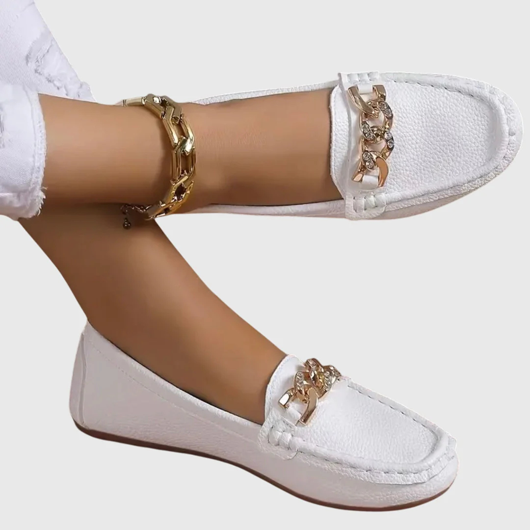 Women's Slip-On Loafer with Chain Accent