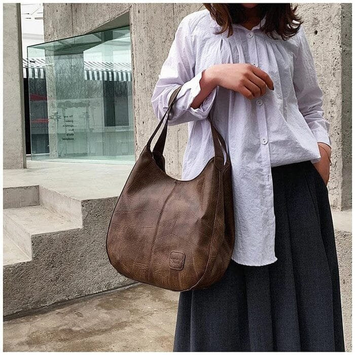 Women's Soft Faux Leather Vintage Hobo Bag (3)