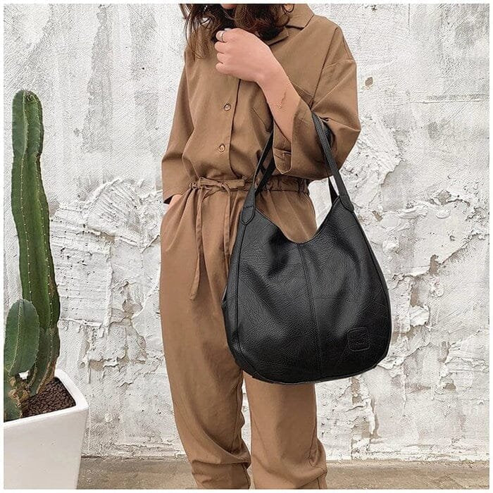 Women's Soft Faux Leather Vintage Hobo Bag (5)