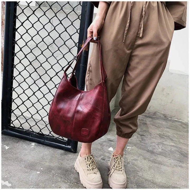 Women's Soft Faux Leather Vintage Hobo Bag (7)