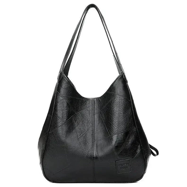 Women's Soft Faux Leather Vintage Hobo Bag in Black