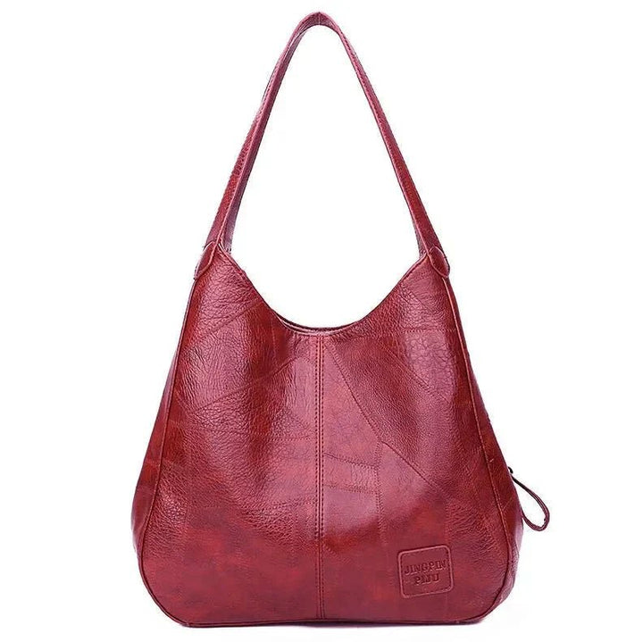 Women's Soft Faux Leather Vintage Hobo Bag in Red
