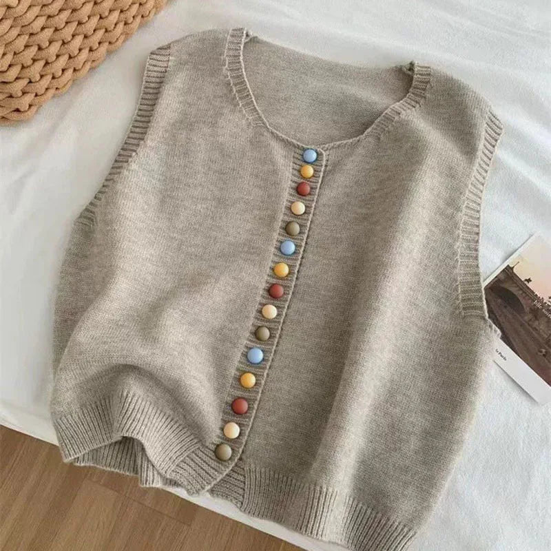 Women's Soft Knit Layering Vest in Aprikose