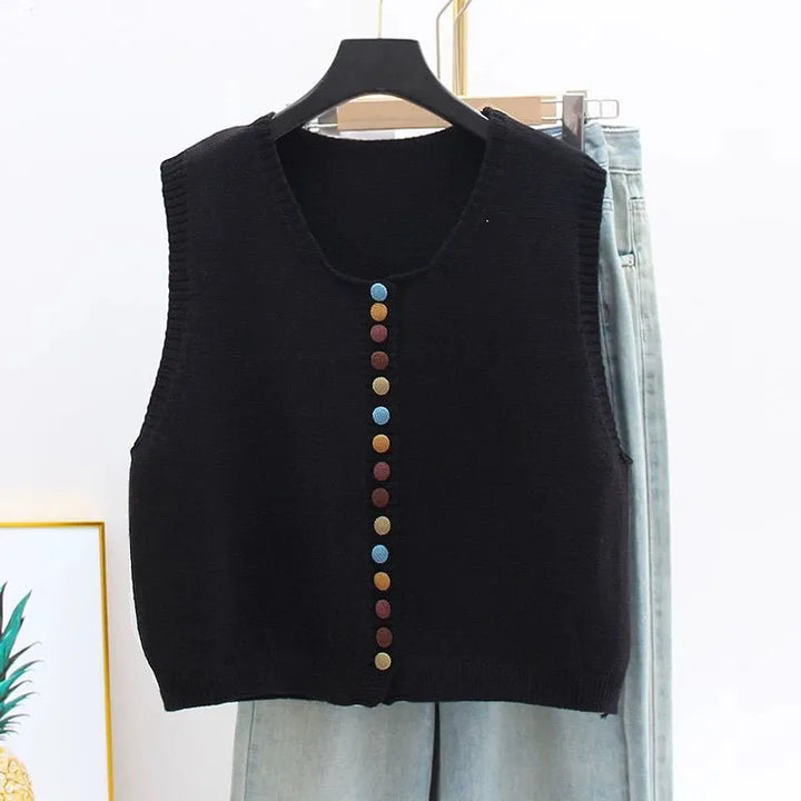 Women's Soft Knit Layering Vest in Black